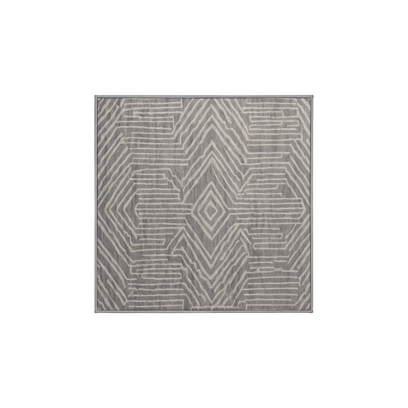 Tapis gris lavable à la machine, Carré 3 pi