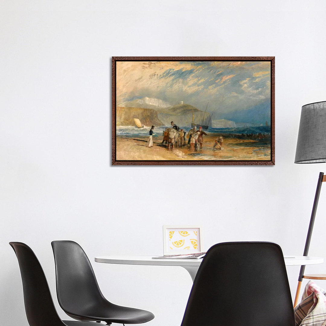 Folkestone Harbour And Coast To Dover von J.M.W. Turner - Galerie-verpackte Leinwand Giclée auf Leinwand