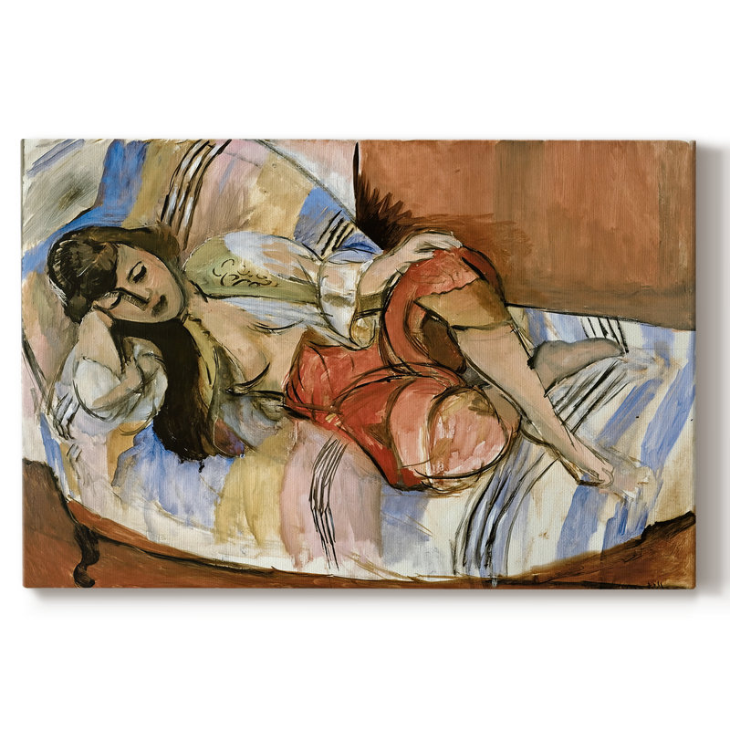 Woman Resting on a Striped Sofa-Henri Matisse-Gallery Wrapped Canvas-c. 1920s, 24x36