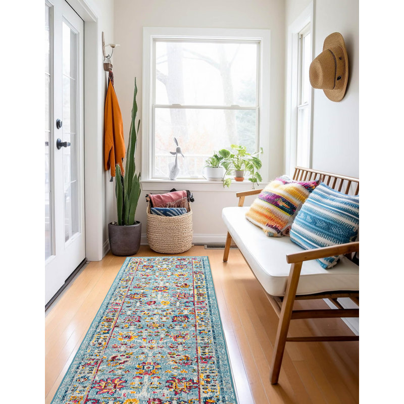 Jasmine Blue Rug 2'8" x 8'2", Runner 2'8" x 8'2"