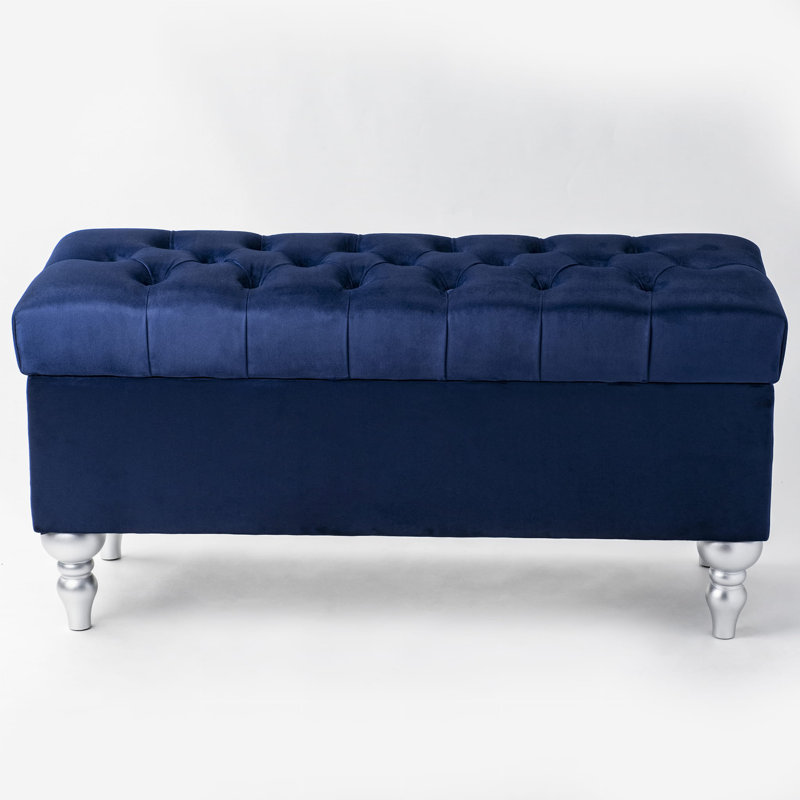 Juliano Velvet Upholstered Storage Bench, 47 cm H x 110 cm W x 30 cm D