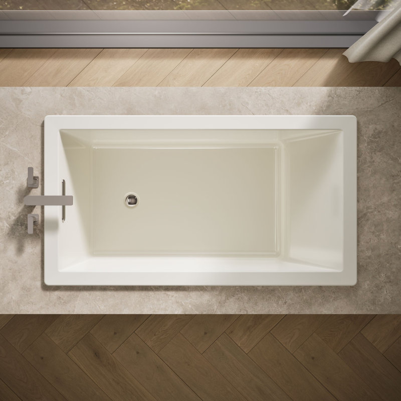 Underscore 66" x 36" Soaking Bathtub, Biscuit, Centre, Non