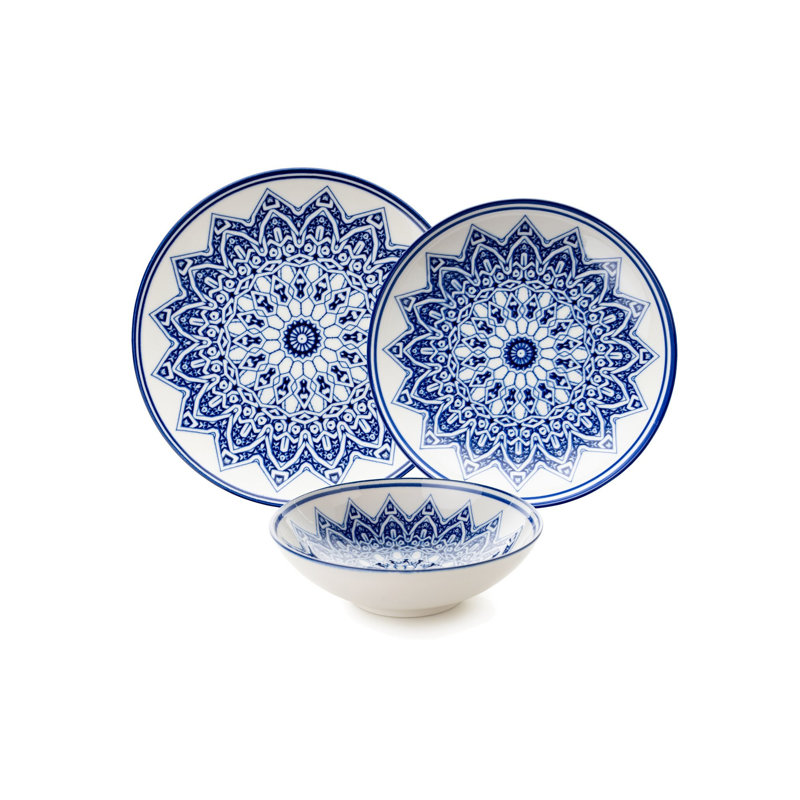 Ashwaq Piece Porcelain Dinnerware Set - Service for 6
