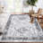 Vintage Floral Distressed Printed Area Rug Machine Washable Non Slip Stain Resistant Bodered Low Pile Ultra Thin Pet Friendly Vacuum Clean Easy To Clean Floor Carpet for Living Room-1553939752