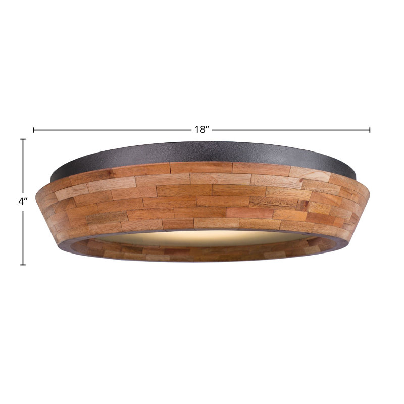 Lansdale 1 LT Black Iron Flush Mount Kalco, 4" H x 18" W x 18" D