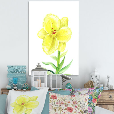 «Yellow Lilium Flower Blossoming», art mural traditionnel sur toile