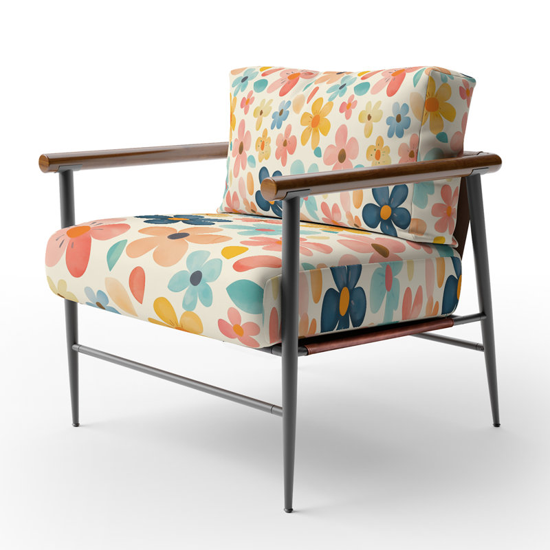 Chaise rembourrée For Kidsagers, Bras ronds bruns