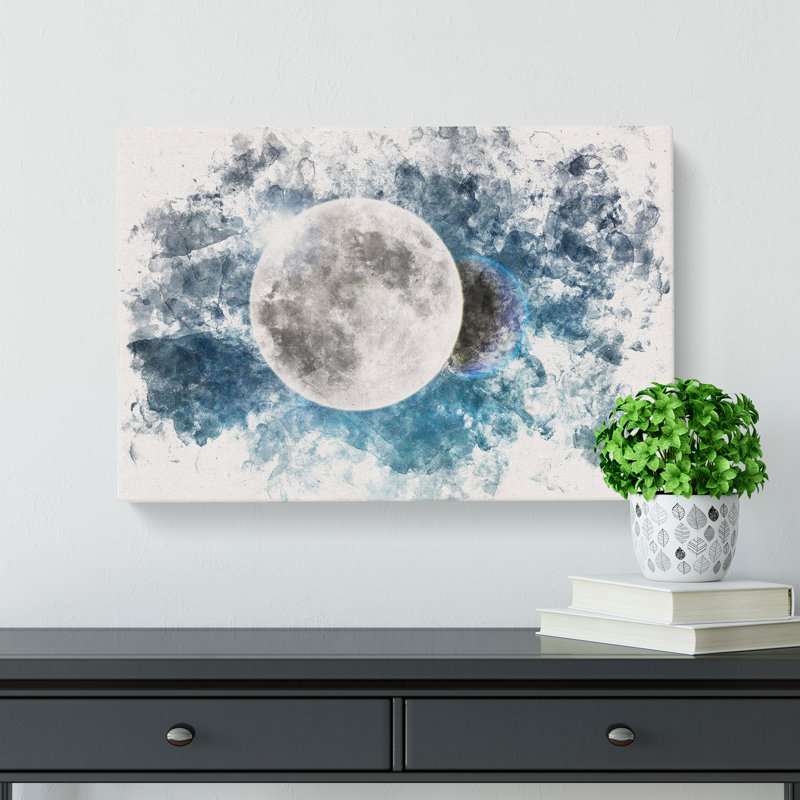 Earth Behind The Moon - Wrapped Canvas, 35cm H x 50cm W x 3cm D