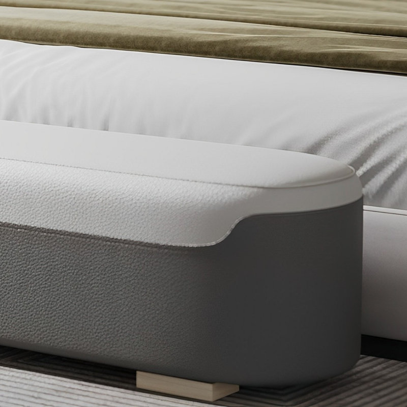 Banc rembourré en cuir Narah,  H 16,92 po x l 47,24 po x P 19,68 po