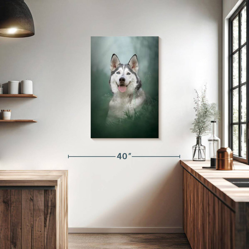 Husky On Grass, 36" H x 24" W