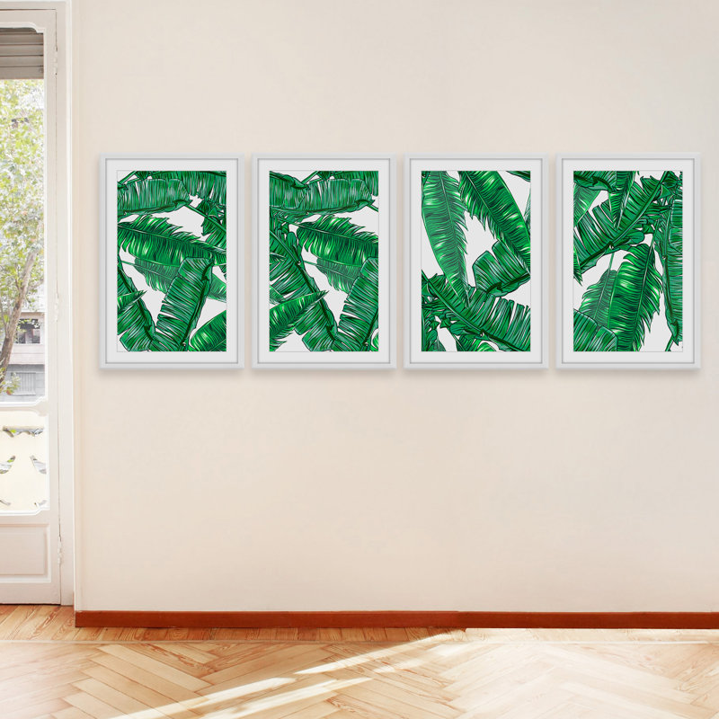 Pensacola quadriptych, reproduction d’art encadrée, H 30 po x l 20 po x L 1,5 po, Blanc