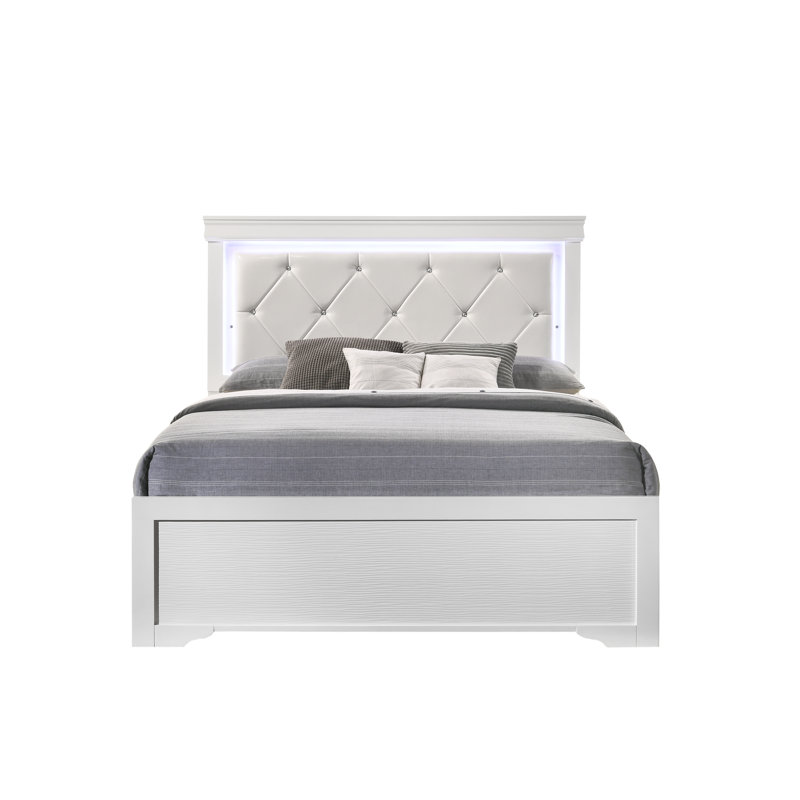 Mayodan Upholstered Standard Bed, Queen, White