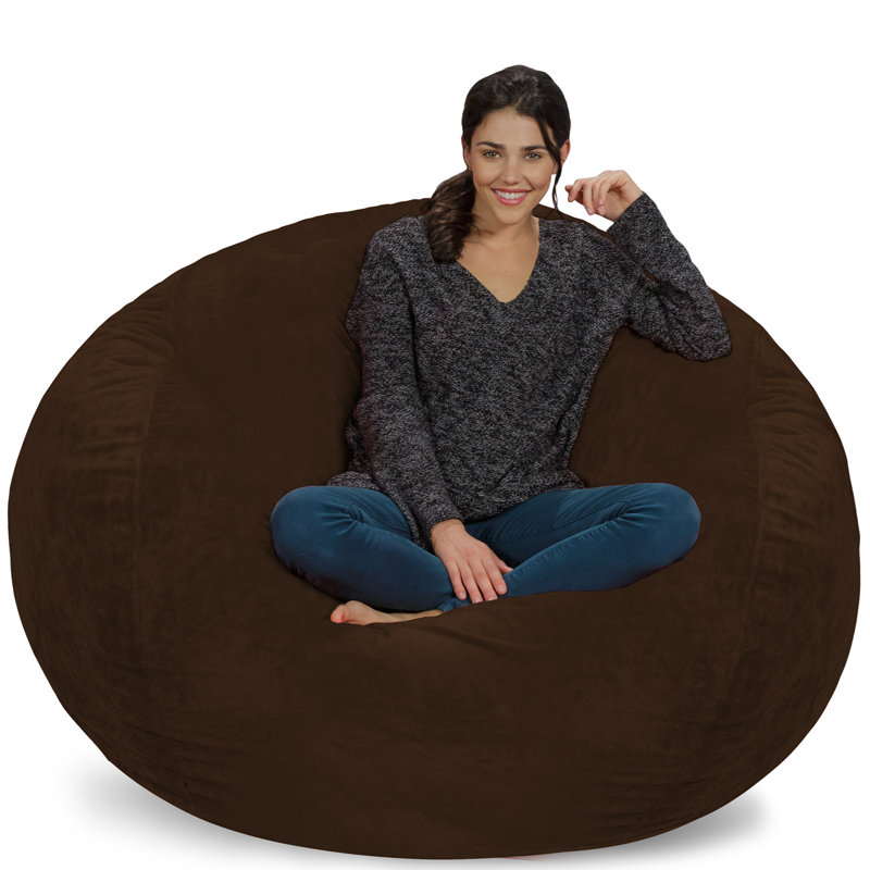 Fauteuil à billes - Fauteuil à billes rond rembourré en mousse à mémoire de forme avec housse amovible et lavable à la machine - Fauteuil à billes avec housse en microfibre douce - Plusieurs tailles et plusieurs tissus lavables à la machine