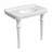 Whitehaus 41" console sink with integrated oval bowl, low-rise backsplash, ceramic leg support & overflow-127449502