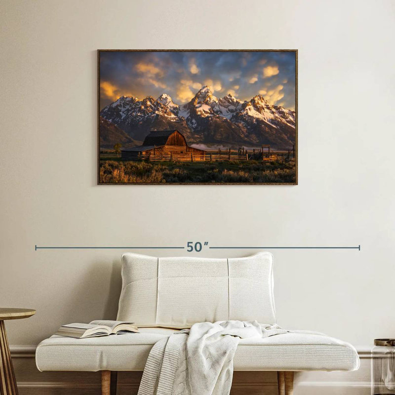 Mormon Row Barn, 37 po x 25 po, Cadre flottant noyer