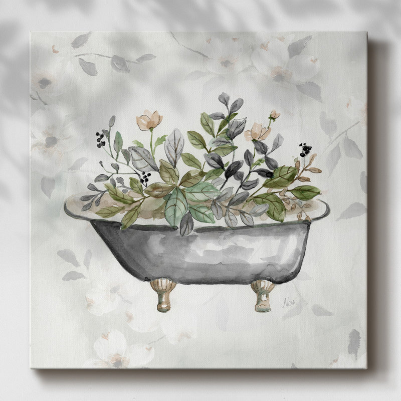 Soft Floral Tub II sur impression sur toile, H 16 po x l 16 po x P 1,5 po