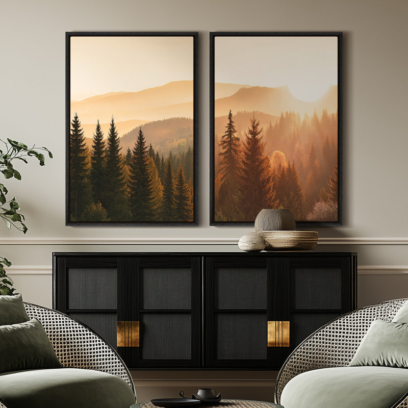 Framed Canvas wall Art, Vintage Abstract Wall pirnts for Bedroom, Black, 24" H x 16" W