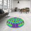 Tapis à motifs vert/bleu/mauve zone mauve-11884595