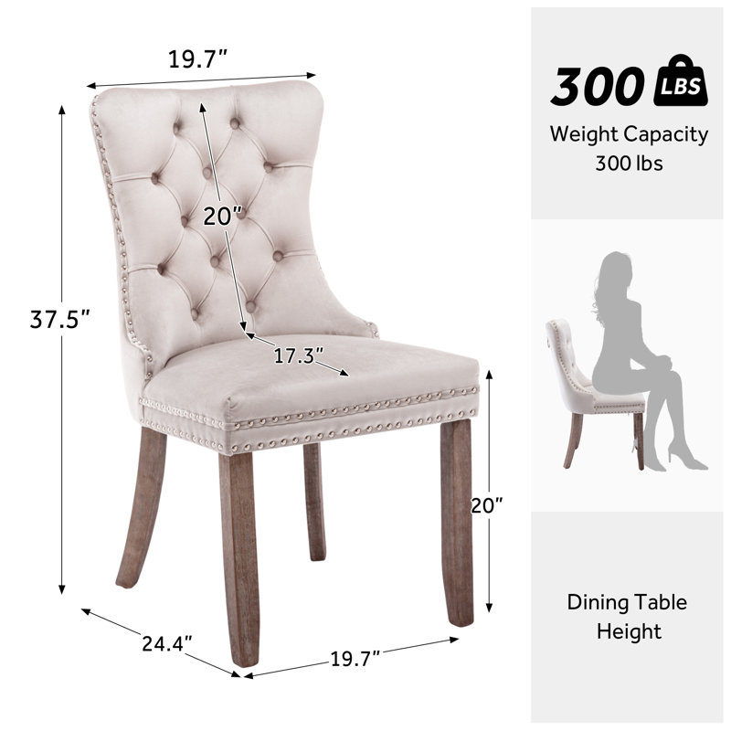 Chaise de salle à manger Kenta, Brun foncé, Beige
