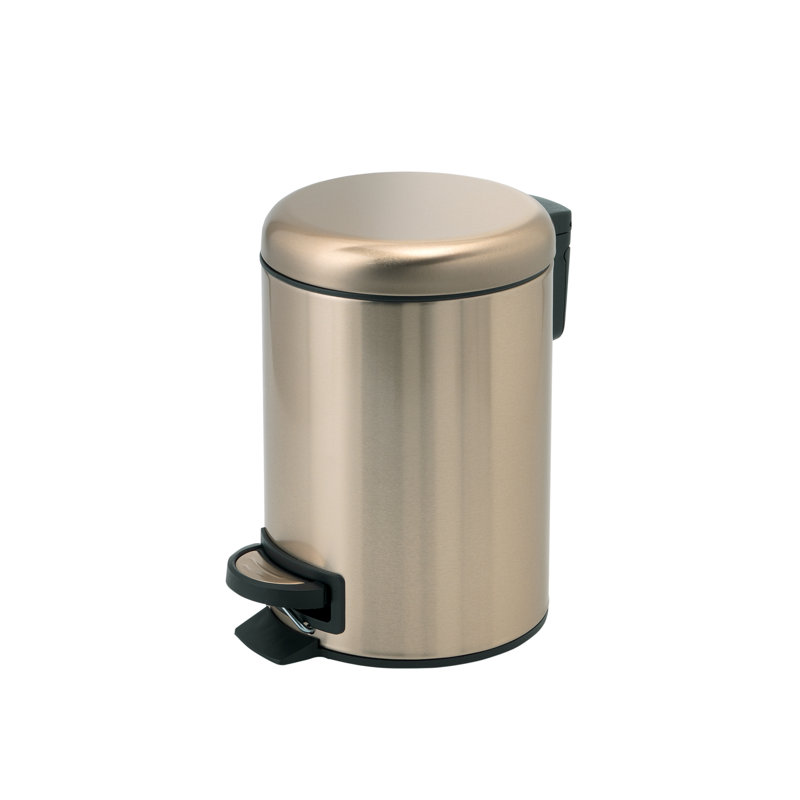 Therrien Steel Step On Kitchen Trash Can, 5L, Gold