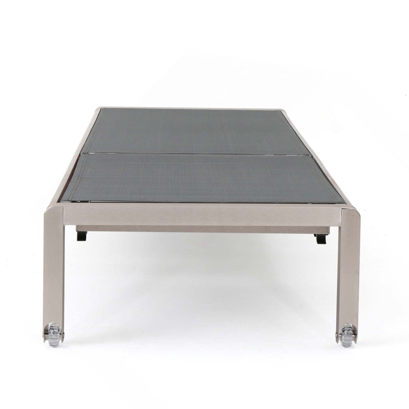 Chaise longue d'extérieur en aluminium 1pc, Naturel, 1