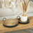 Mafalda Wooden Coiled Oval Decor Brown Tray with Black Metal Handles Set-1882662488