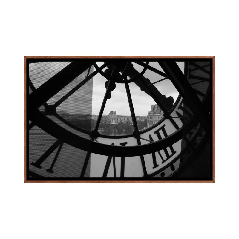 « tour d’horloge à paris »-impression, H 26 po x l 40 po x 1,5 po, Toile avec cadre en bois classique