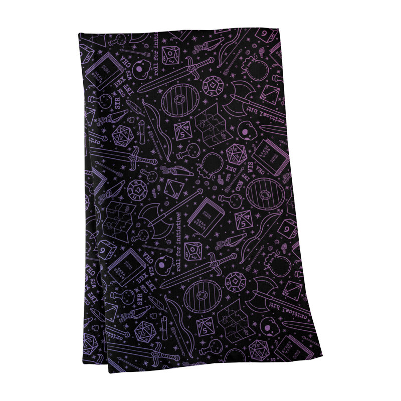 Serviette à thé à motif lines rpg Mcguigan, Polyester sergé, Noir / rose clair