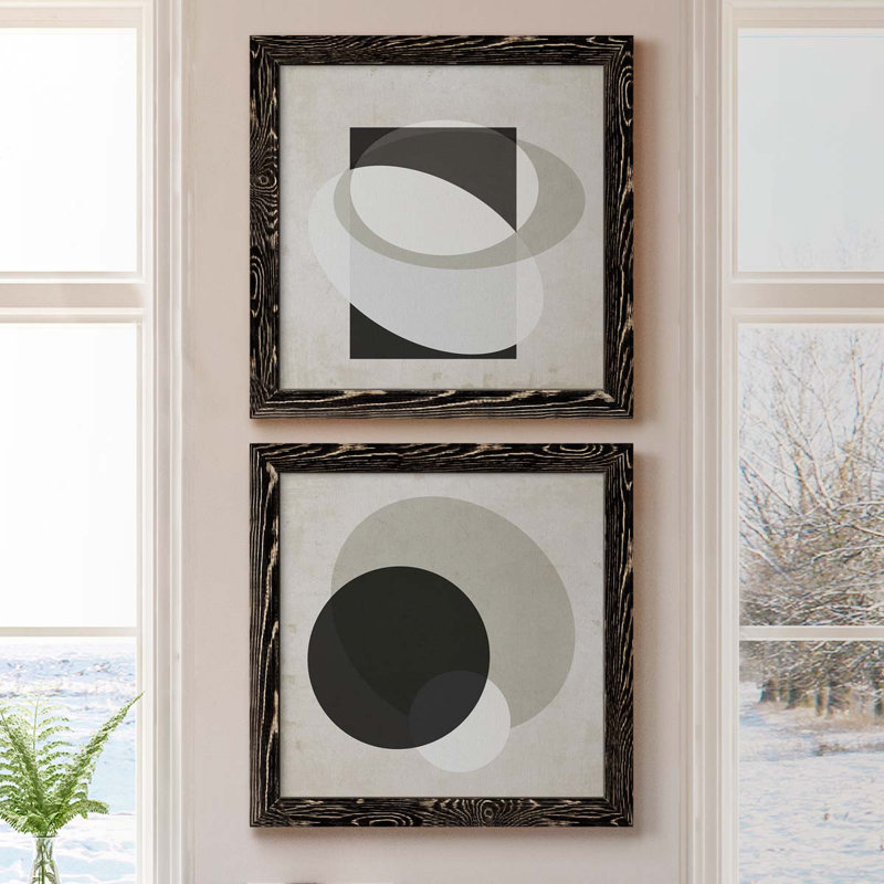 Moderniste Neutre III, ensemble de 2 reproductions d'art sur toile encadrées, H 20 po x l 40 po x P 1,5 po