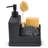 Dish Soap Dispenser With Sponge Holder,Liquid Hand And Dish Soap Dispenser And Spong Caddy With Brush Holder 3 In 1 Countertop Organizer,Black