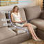 Canapé modulaire 107 po Cloud, canapé désossé pour le salon, canapé modulaire à assise profonde, canapé moelleux et confortable avec méridienne en L, aucun assemblage requis, coussins rembourrés en velours côtelé chameau-2118310194-2118310195