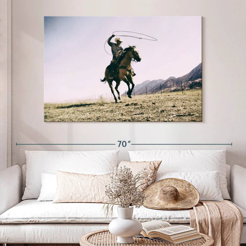 Lelar Cowboy et son lasso, H 34 po x l 51 po