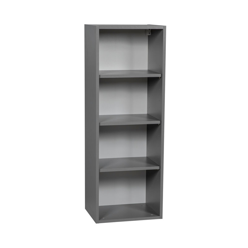 Armoire murale ouverte standard ouverte en panneau de particules de 42 po de haut prête à assembler, H 42 po x l 9 po, Gris