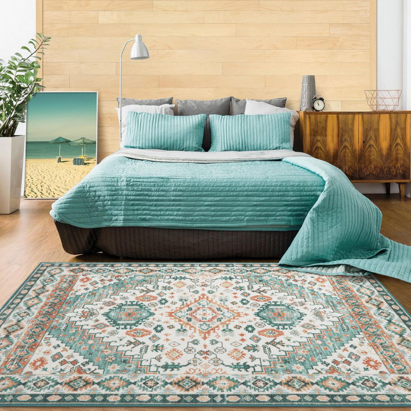 Machine Printed Area Rug, Rectangle 120 x 170 cm, Orange