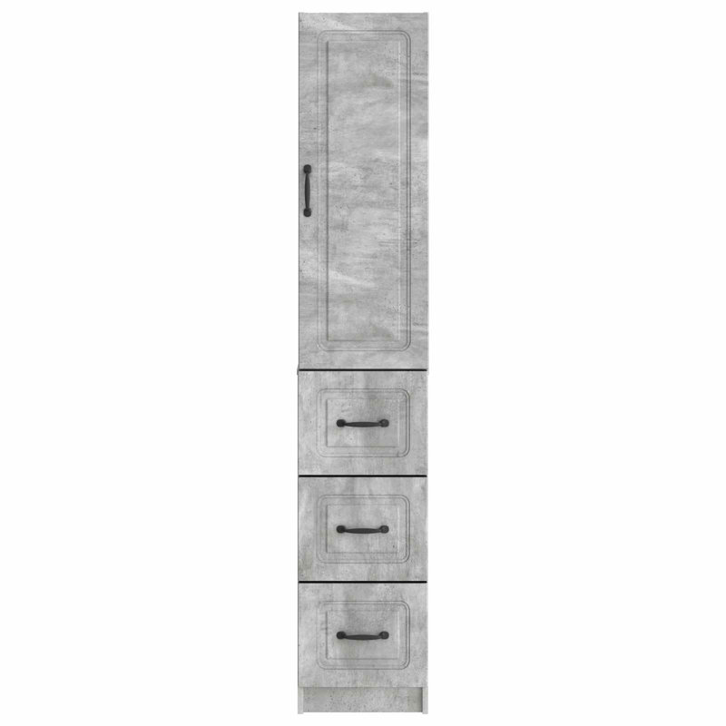  Cabinet Set 2 Pcs Engineered Wood Storage Home Office Organizer Utility, Concrete Grey