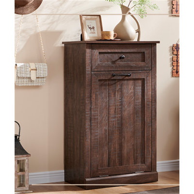 Tilted Laundry Basket Cabinet