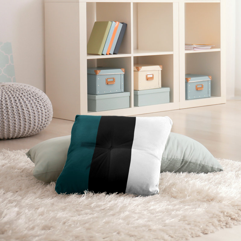  Coussin de sol touffeté, 26 po x 26 po, Noir