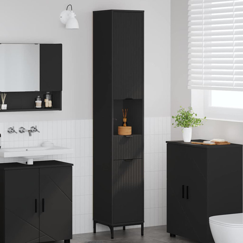 Freestanding Standard Bathroom Storage, Black