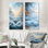 Parallel Beach of Abstract Coastal Landscape I - White Minimalist, impression murale 2 pièces