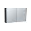 Armoire pour miroir de salle de bain et de cuisine à deux portes H 19,7 po x l 31,5 po - noire, trois tablettes intérieures pour un rangement efficace avec-1231050525