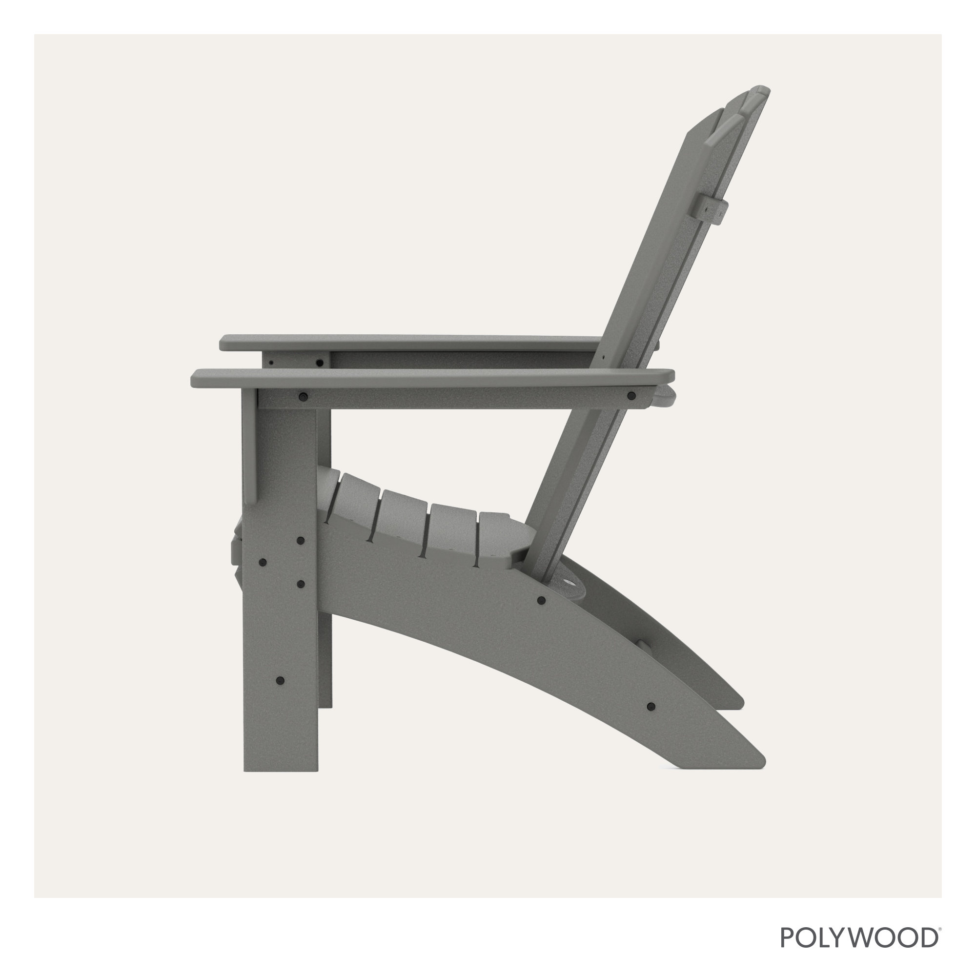 POLYWOOD Nautical Curveback Adirondack Chair, Slate Gray