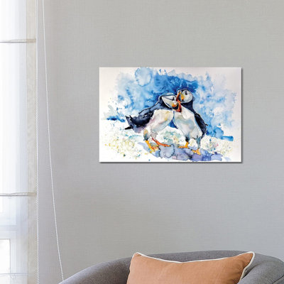 Puffins by Anna Brigitta Kovacs - Wrapped Canvas Print