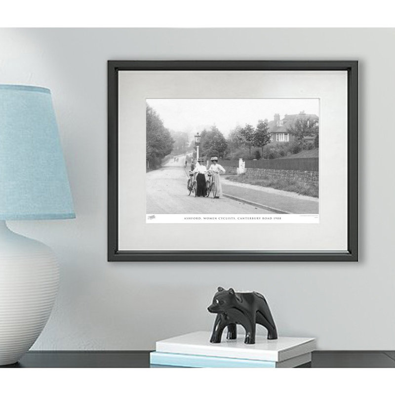 Ashford, Women Cyclists, Canterbury Road 1908 - Single Picture Frame Print, 45cm H x 60cm W x 2.3cm D