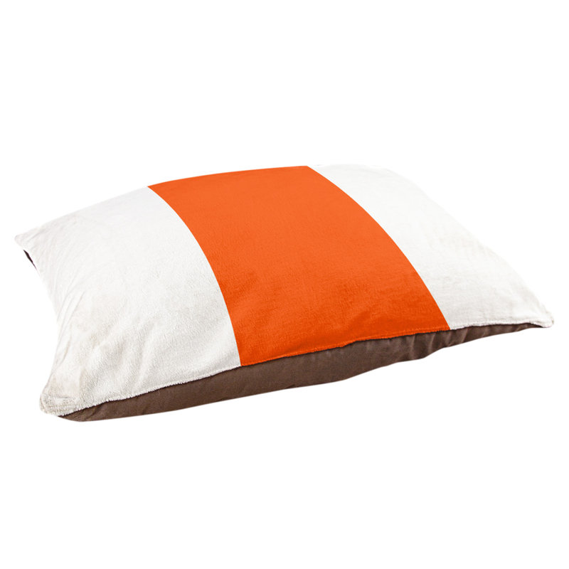 Coussin d'extérieur pour chien Florida Tribe, Grand (l 50 po x P 40 po x H 7 po), Blanc / Orange
