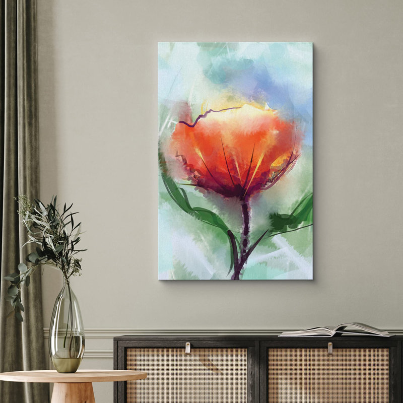 Flower Blossom " Effect Orange ", 18'' H x 12'' W