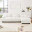 Chenille modulaire - L modulaire surdimensionné de luxe en forme de L avec siège profond blanc