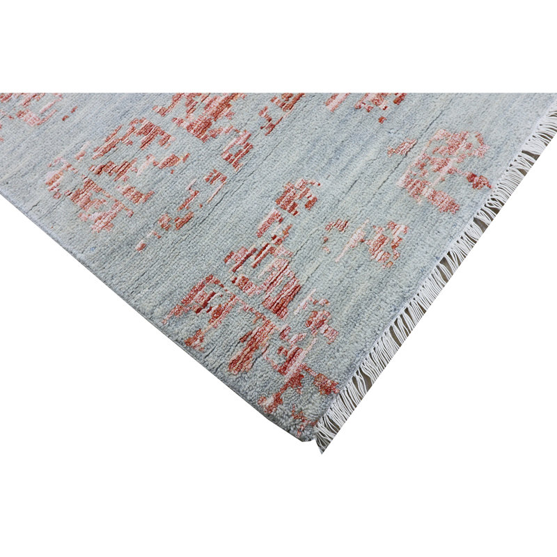 Abstract Area Rug in Copper/Gray/Orange, Rectangle 9' x 12'