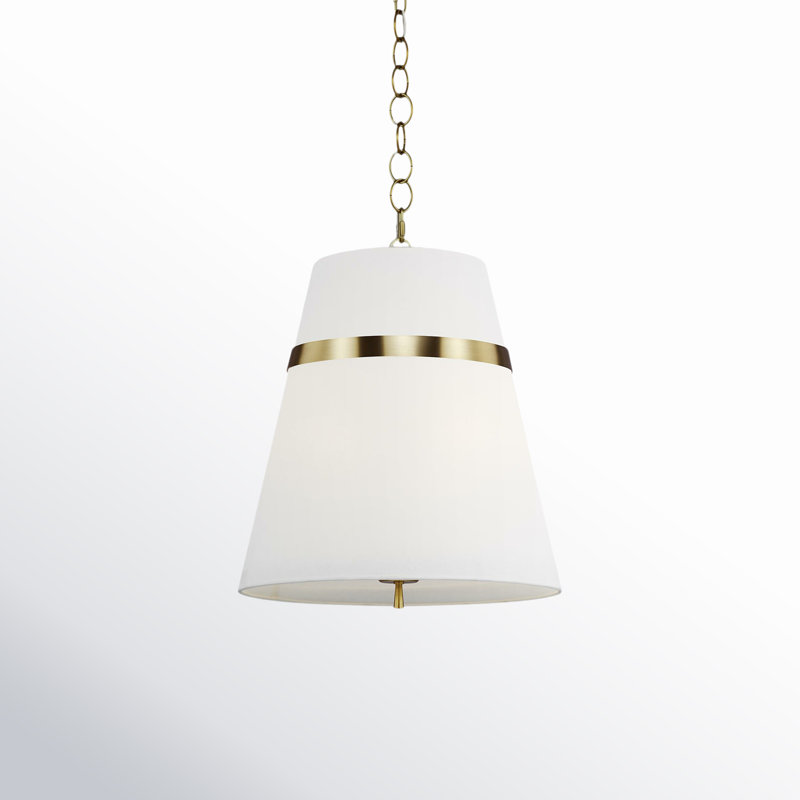 Cordtlandt 3 - Light Unique / Statement Cone Pendant by Alexa Hampton, Burnished Brass, 87.5'' H x 18'' W x 18'' D, 3 Light