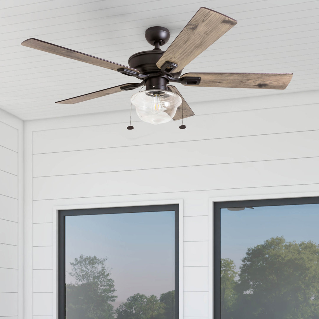 Abner 52" Indoor and Outdoor Ceiling Fan with Light Prominence Home