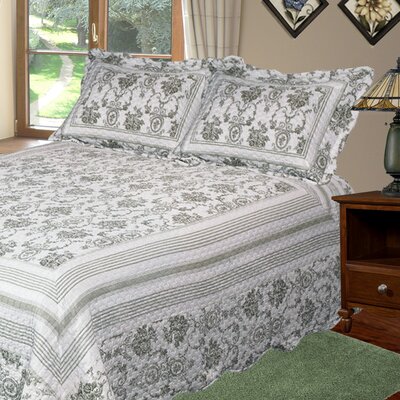 Wisteria 3 Piece Reversible Quilt Set -  Patch Magic, QQGWLA